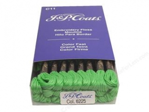 Box with 24 skeins with J. &amp; P. Coats six-strand embroidery floss.