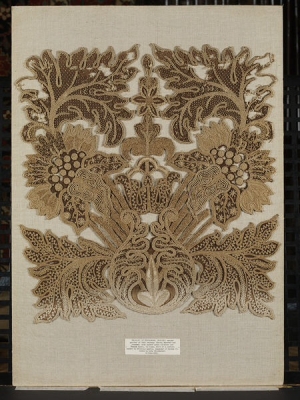 Example of string work slip, first half of the 18th century, made possibly by Princess Amelia Sophia.