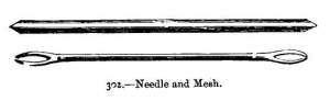 A set of netting darining needles.