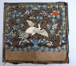 Late 19h century embroidered rank panel from China.