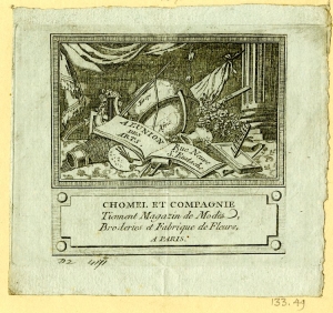 Trade card for the French firm of Chomel &amp; Co., 1760-1818.