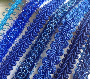 Example of blue woven trim.