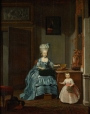 Susanna van Colllen-Mogge and her daughter. Painting by Hermanus Numan, 1776.