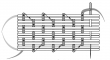 Schematic drawing of brick stitch couching.