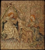 Embroidered picture: The Annunciation. The Netherlands, c. AD 1450.