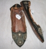 Pair of embroidered women's shoes from Afghanistan, probably Hazara.