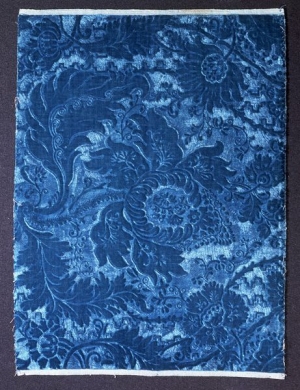 Fragment of woollen, stamped Utrecht velvet, designed for furnishing. England, c. 1871.