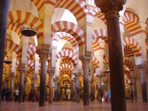 Inside the Great Mosque of Cordoba.