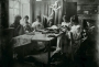 Lily Yeats and her assistants in the embroidery room at Dun Emer Guild, Dundrum, 1905.