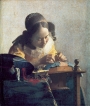 The Lacemaker, by Johannes Vermeer (1632-1675), painted c. 1670.   