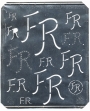 Tin monogram stencil. German, c. 1900.