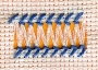 Example of a serpentine hem stitch.