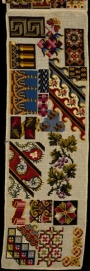 Berlin wool work sampler, mid-19th century, England.