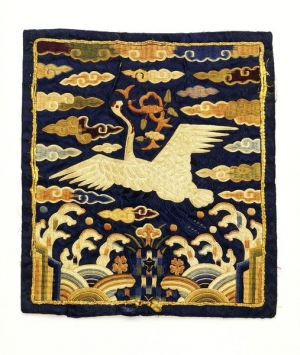 Embroidered rank badge, 17th century, Korea.
