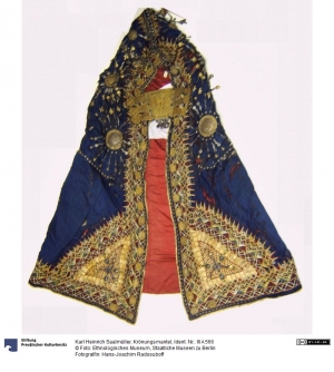 Richly decorated wedding or coronation cape from Abyssinia, mid-19th century.