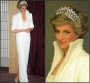 Lady Diana with pearl encrusted dress. Auctioned at Christie&#039;s in 1997.