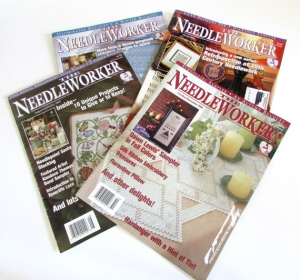 Magazine covers of The Needleworker magazine.