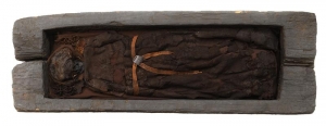 The Skrydstrup woman, buried in her oak coffin. Southern Jutland, Denmark, c. 1300 BC.