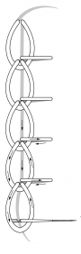 Schematic drawing of the chain stitch with single spike.