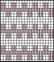 Schematic drawing of an Algerian filling stitch for use on canvas..
