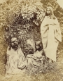 Group of three Toda women, from southern India, c. 1870.