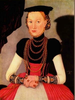 Portrait of an unknown woman, by Lucas Cranach the Younger (1472-1553), dated 1564.