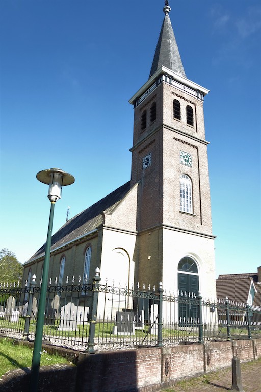 View of the main Protestant church of Schettens, completed in 1865. Photograph by Gillian Vogelsang, 29 May 2021.