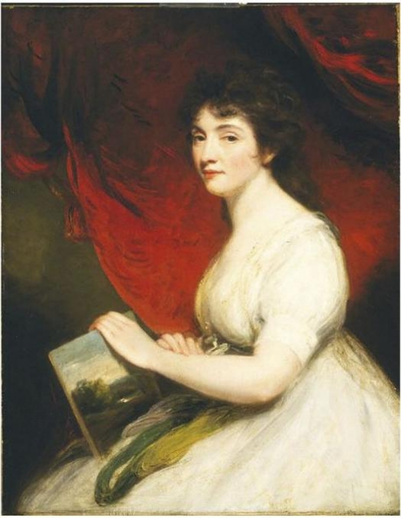 Mary Linwood, 1755-1845, painted c. 1800 by John Hoppner. Courtesy Victoria & Albert Museum, London, acc. no. 1439-1874.