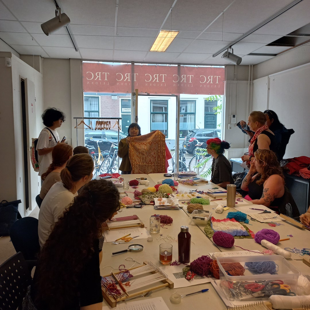 Fig. 1. Surprise visit of Indonesian weaver at the TRC Five-day Intensive Textile Course, June 2025