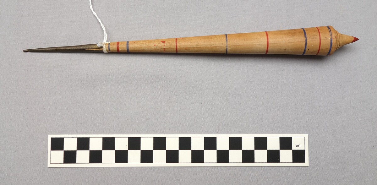 Drop spindle without a whorl, Balkans, mid-20th century (TRC 2011.0546).