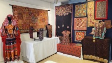 Exhibition at the TRC of 'traditional' Indian shisha embroidery. Photograph by Augusta de Gunzbourg.