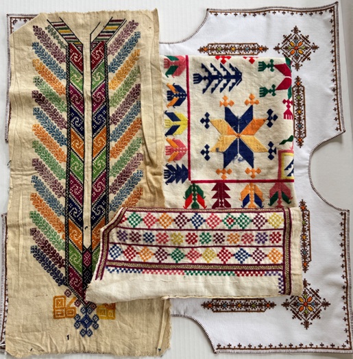 Embroidery collage by Charly Sajjad Baumann at the TRC, 15 May 2026.