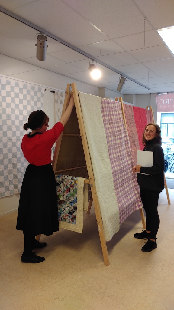 Canadian relief quilts being displayed at the TRC. Photograph by Monika Modersitzki.