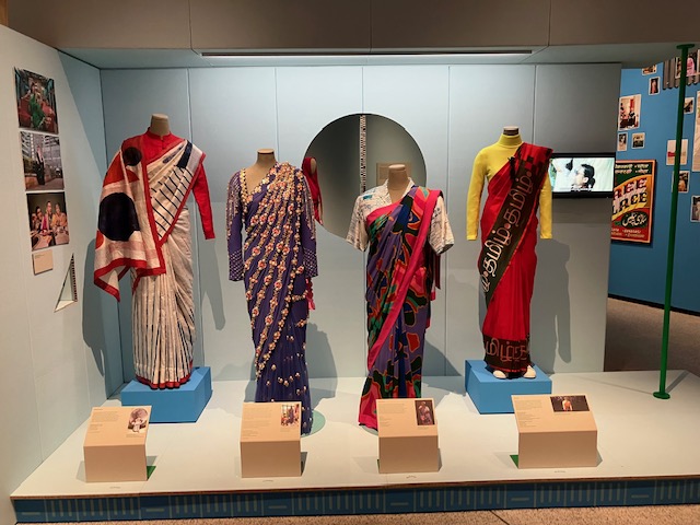 Four mannequins with their saris. The Design Museum, London. Photograph Willem Vogelsng