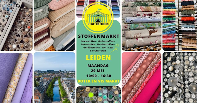 Announcement for the 29 May textile market in Leiden