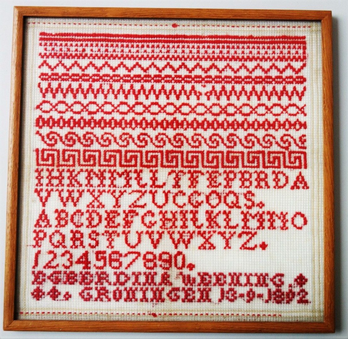 Sampler worked by Egberdina Weening, 1892  (TRC 2022.3203).